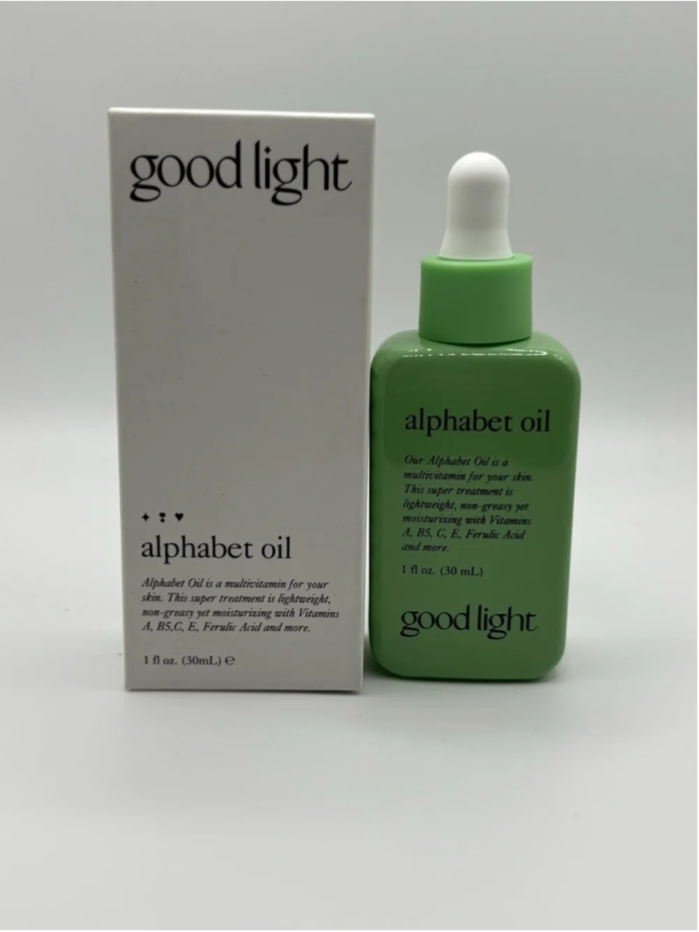 Good light Alphabet Oil Lightweight & Non-Greasy Multivitamin Face Oil 1 oz NIB